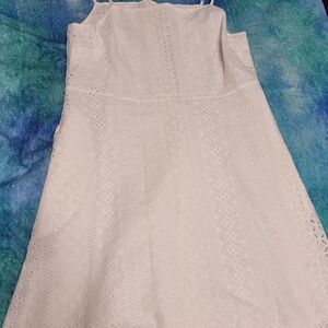 Elegant White Eyelet Dress